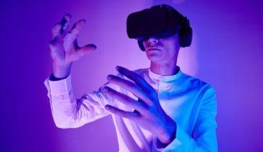 a man using virtual goggles